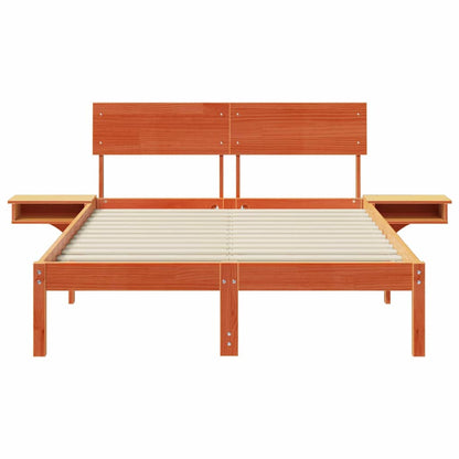 Bettrahmen Wachsbraun 140 x 190 cm Massives Kiefernholz