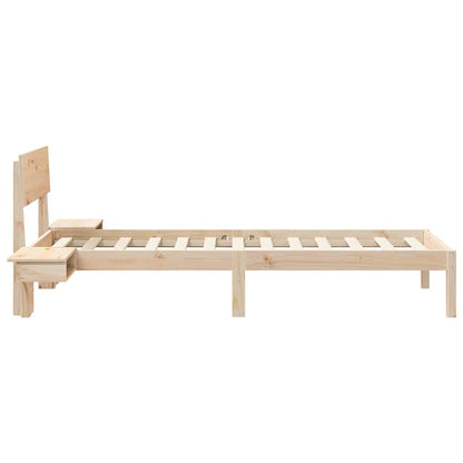 Bettrahmen mit Kopfteil Braun 75 x 190 cm Massives Kiefernholz