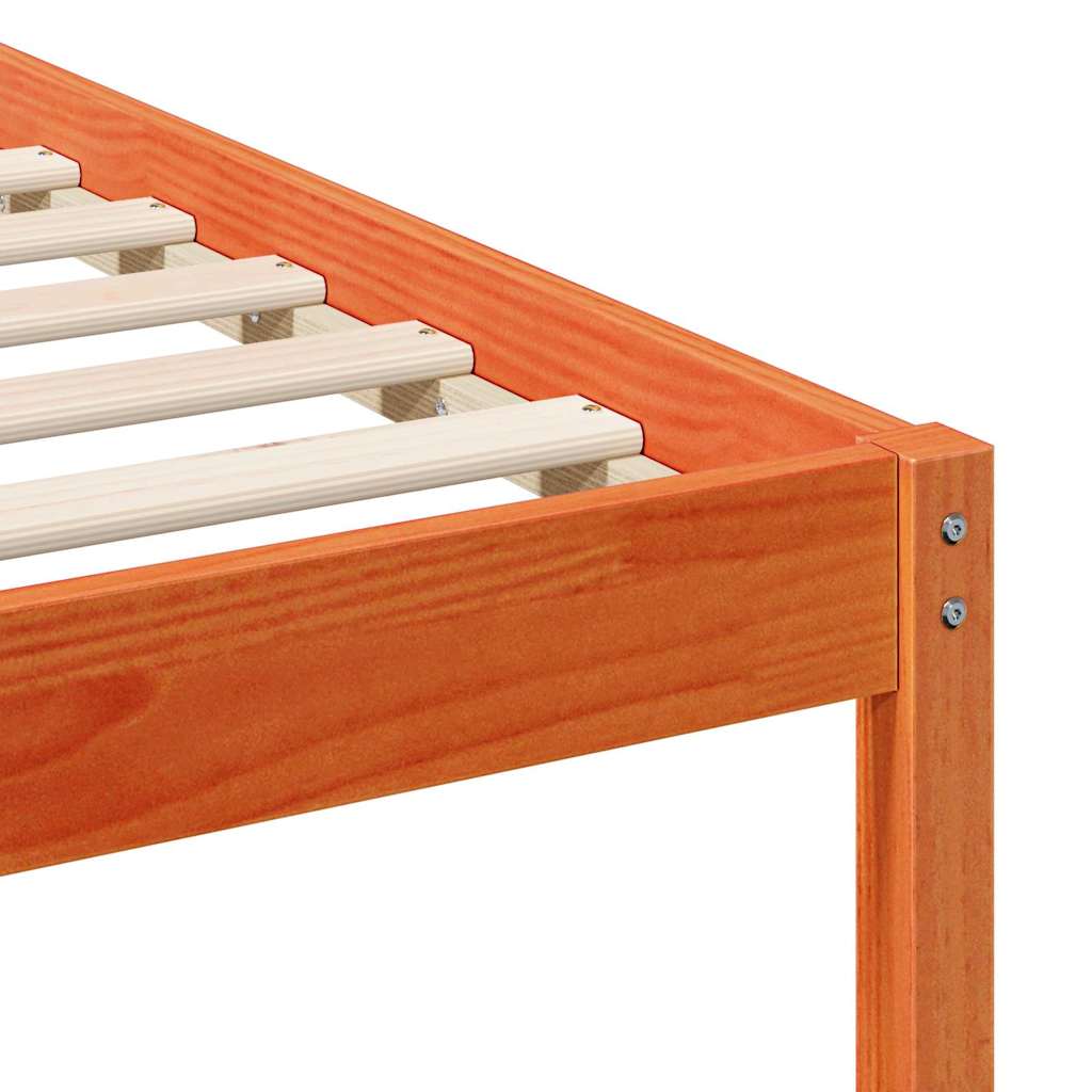 Bettrahmen Wachsbraun 75 x 190 cm Massives Kiefernholz