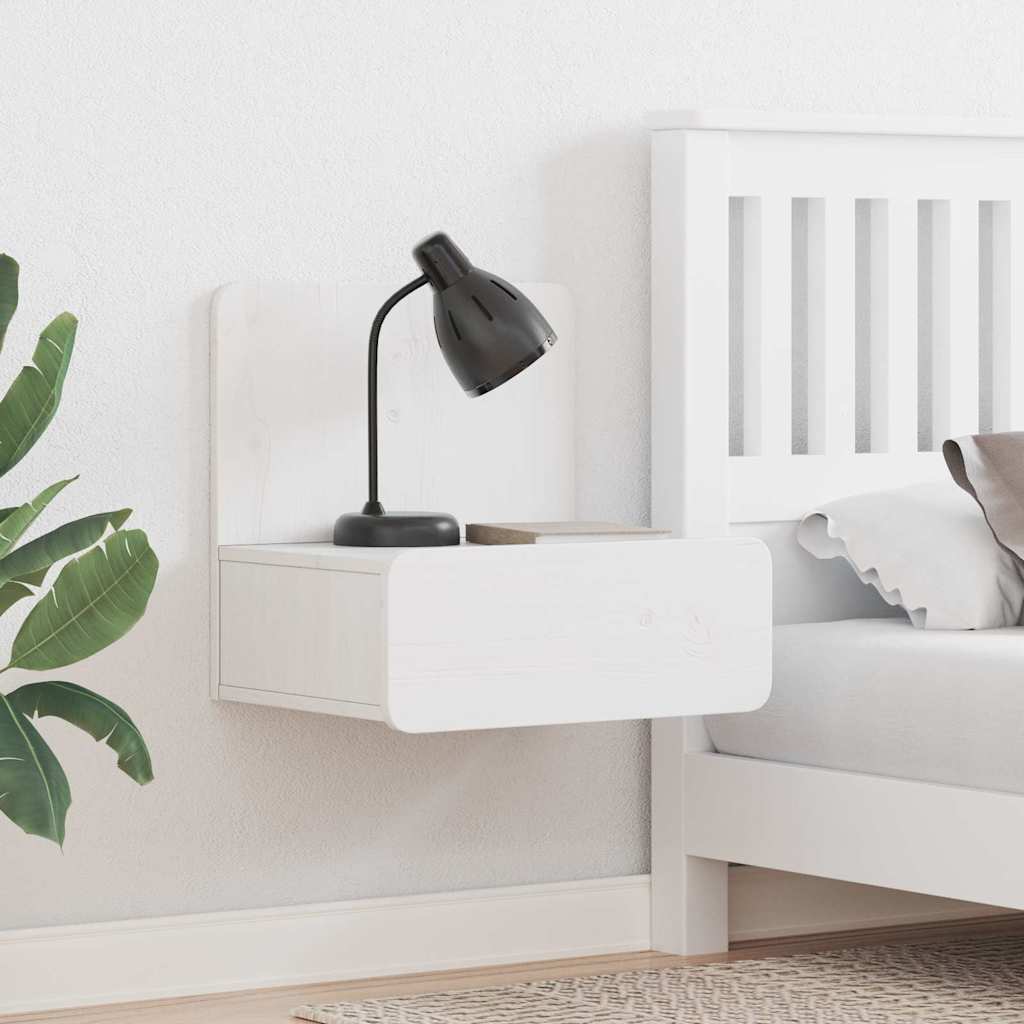 Nachttisch Weiß 44 x 32,5 x 40 cm Massivholz Kiefer