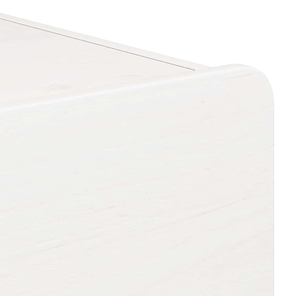 Nachttisch Weiß 39 x 34 x 33 cm Massivholz Kiefer