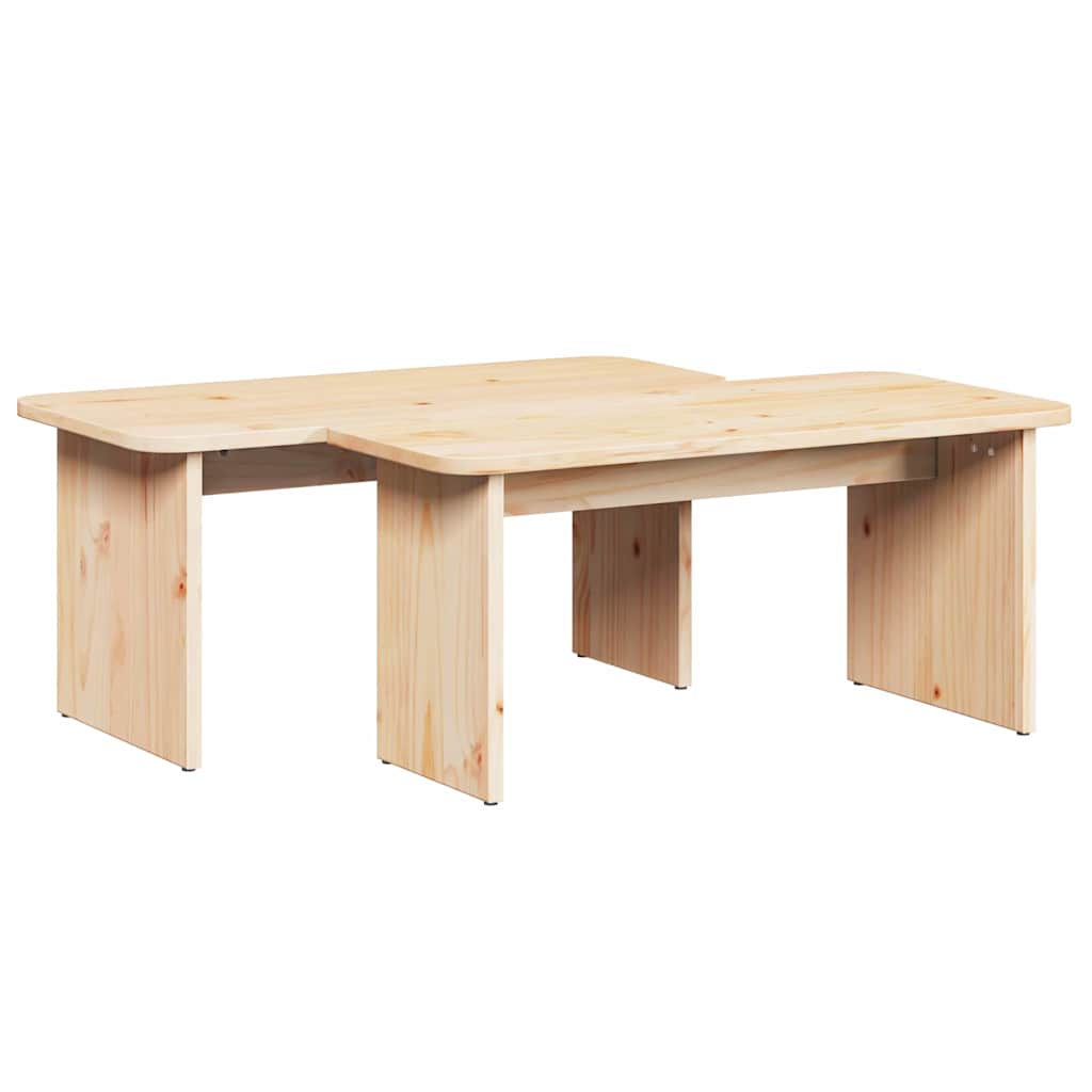 Couchtisch 2 pcs Natur Massivholz Kiefer