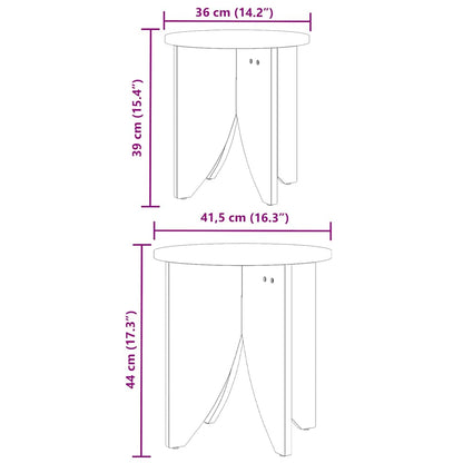 Couchtisch 2 pcs Wachsbraun