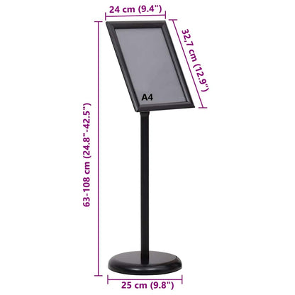 Plakatständer 2 pcs Schwarz 32,7 x 24 x 108 cm Aluminium