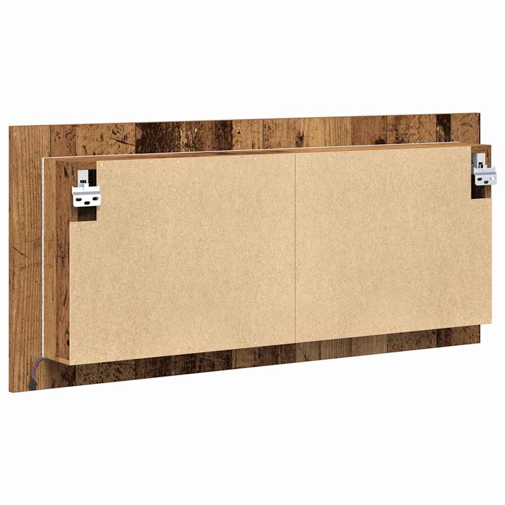 LED Spiegel-Schrank Altholz 100 x 12 x 45 cm Holzwerkstoff
