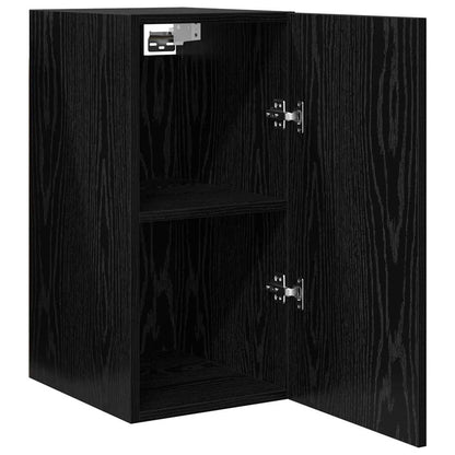Wand-TV-Schrank 2 pcs Schwarz Eichen-Optik 30,5 x 30 x 60 cm
