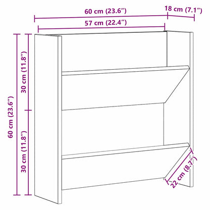 Schuhschrank 2 pcs Altholz 60 x 18 x 60 cm Holzwerkstoff