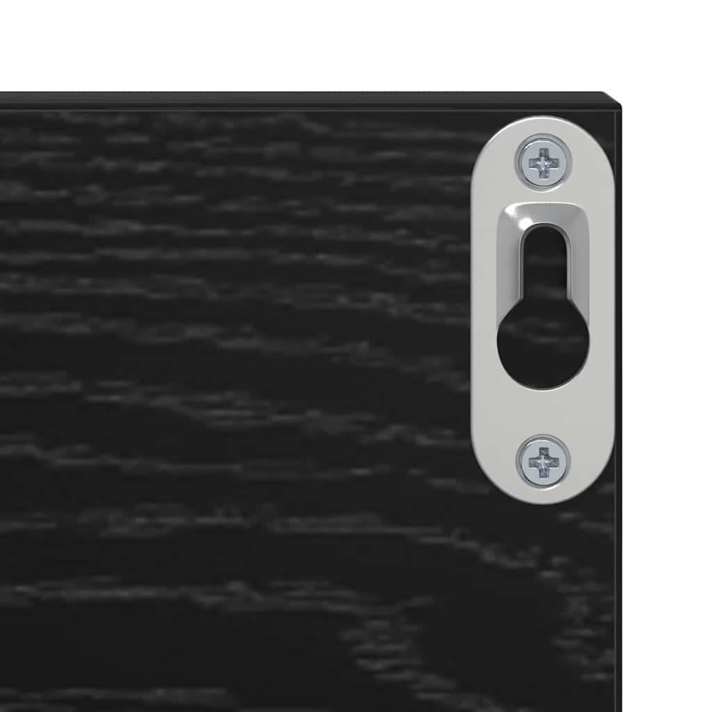 Wandregal 2 pcs Schwarz Eichen-Optik 80 x 11,5 x 18 cm