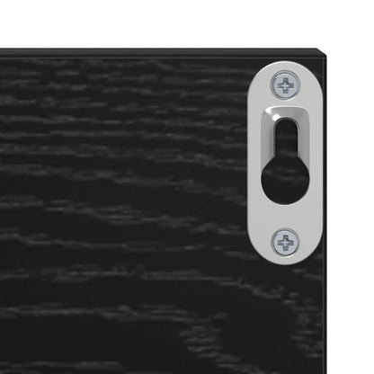 Wandregal 2 pcs Schwarz Eichen-Optik 80 x 11,5 x 18 cm