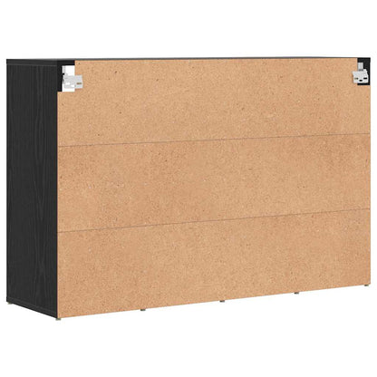 Schuhschrank mit Regal Schwarz Eichen-Optik 103 x 30 x 67 cm