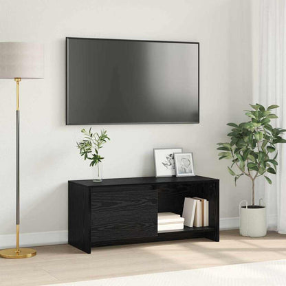 TV-Schrankset Wandmontiert Schwarz Eichen-Optik 90 x 35 x 40 cm
