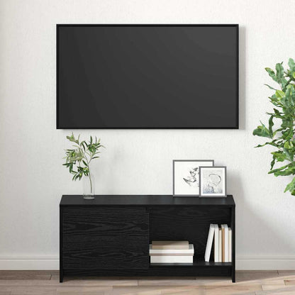 TV-Schrankset Wandmontiert Schwarz Eichen-Optik 90 x 35 x 40 cm