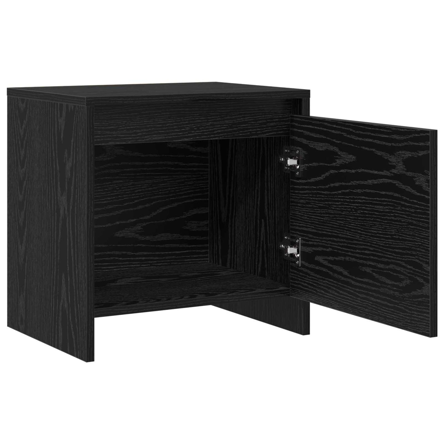 Nachttisch Schwarz Eichen-Optik 45 x 34 x 44,5 cm Holzwerkstoff