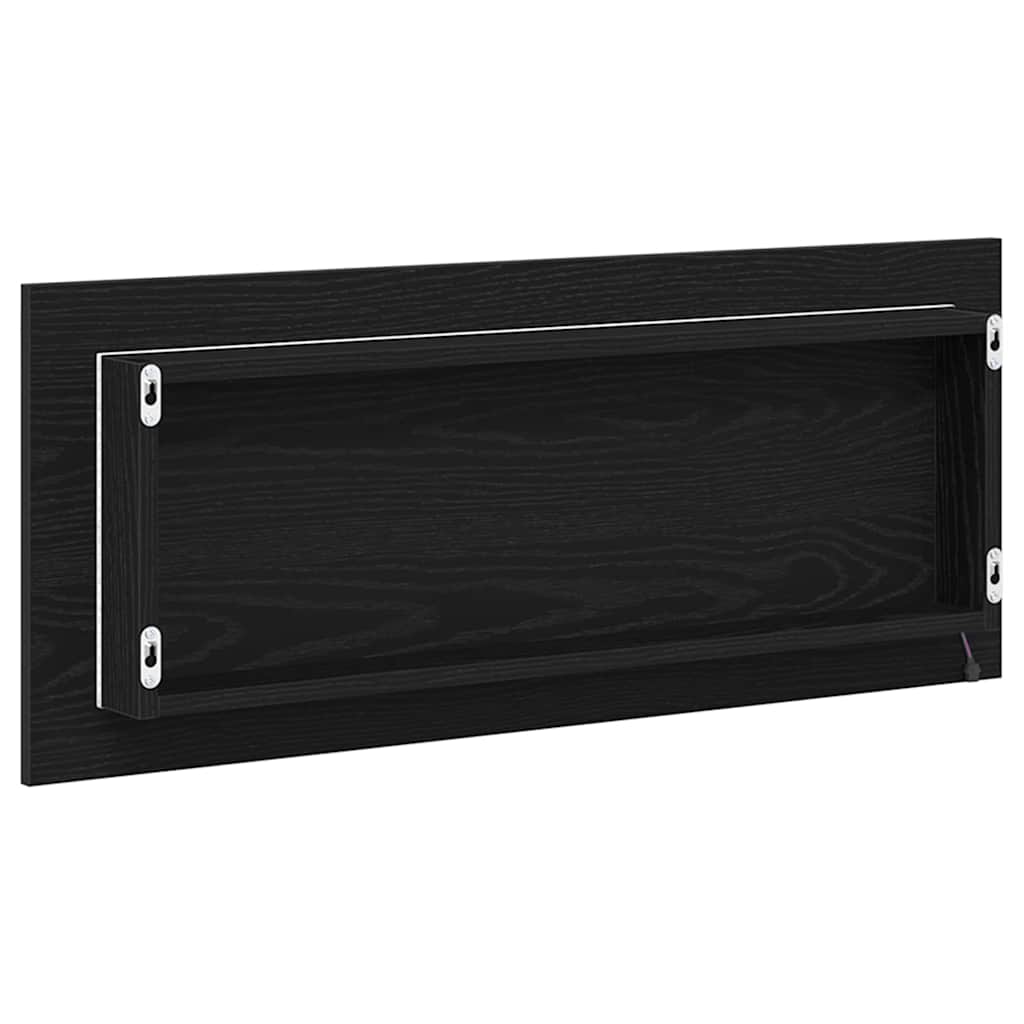 Spiegel Schwarz Eichen-Optik 90 x 8,5 x 37 cm Holzwerkstoff