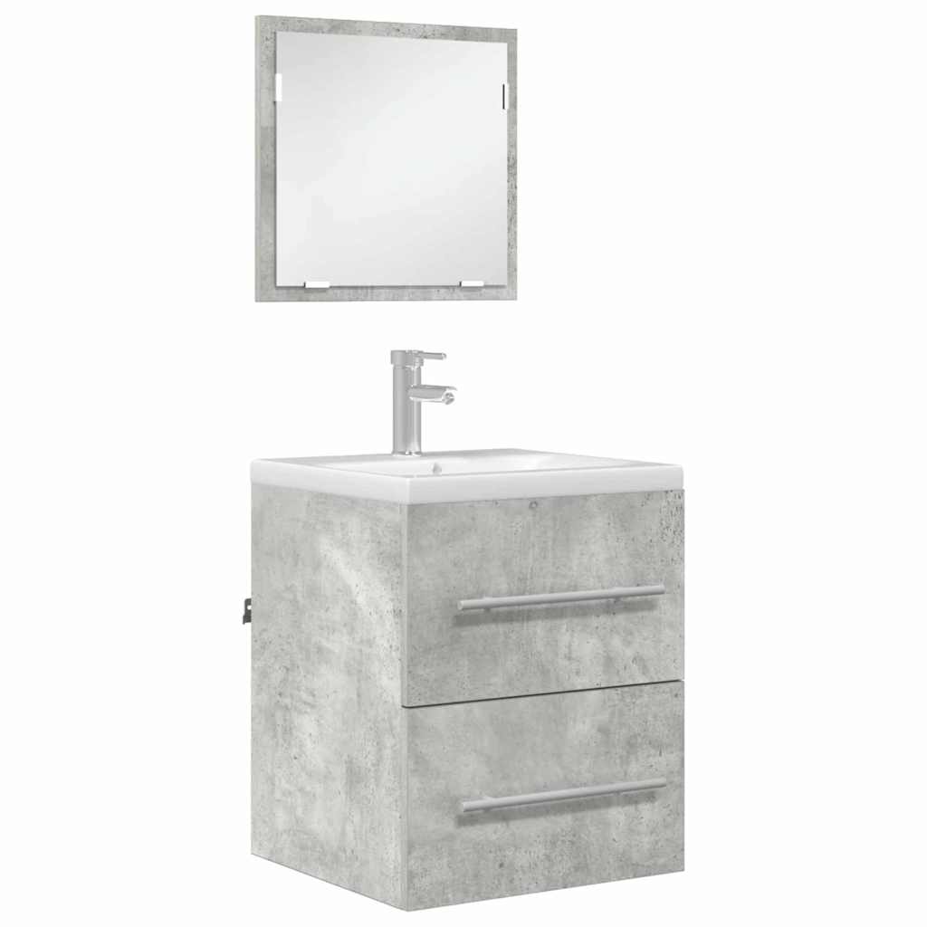Badezimmermöbel-Set Grau 41 x 38,5 x 48 cm Sperrholz und Metall