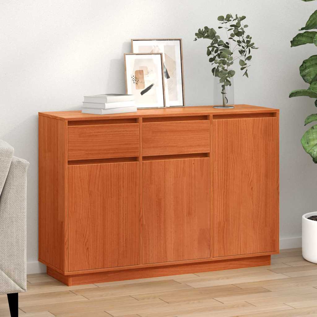 Sideboard Wachsbraun 110 x 34 x 75 cm Massives Kiefernholz