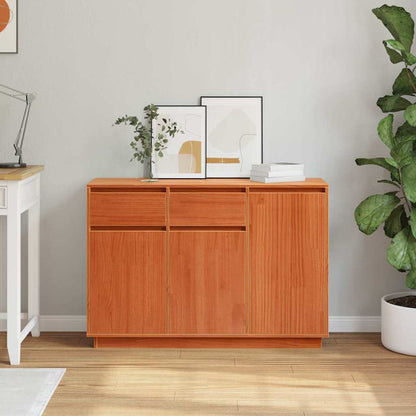 Sideboard Wachsbraun 110 x 34 x 75 cm Massives Kiefernholz