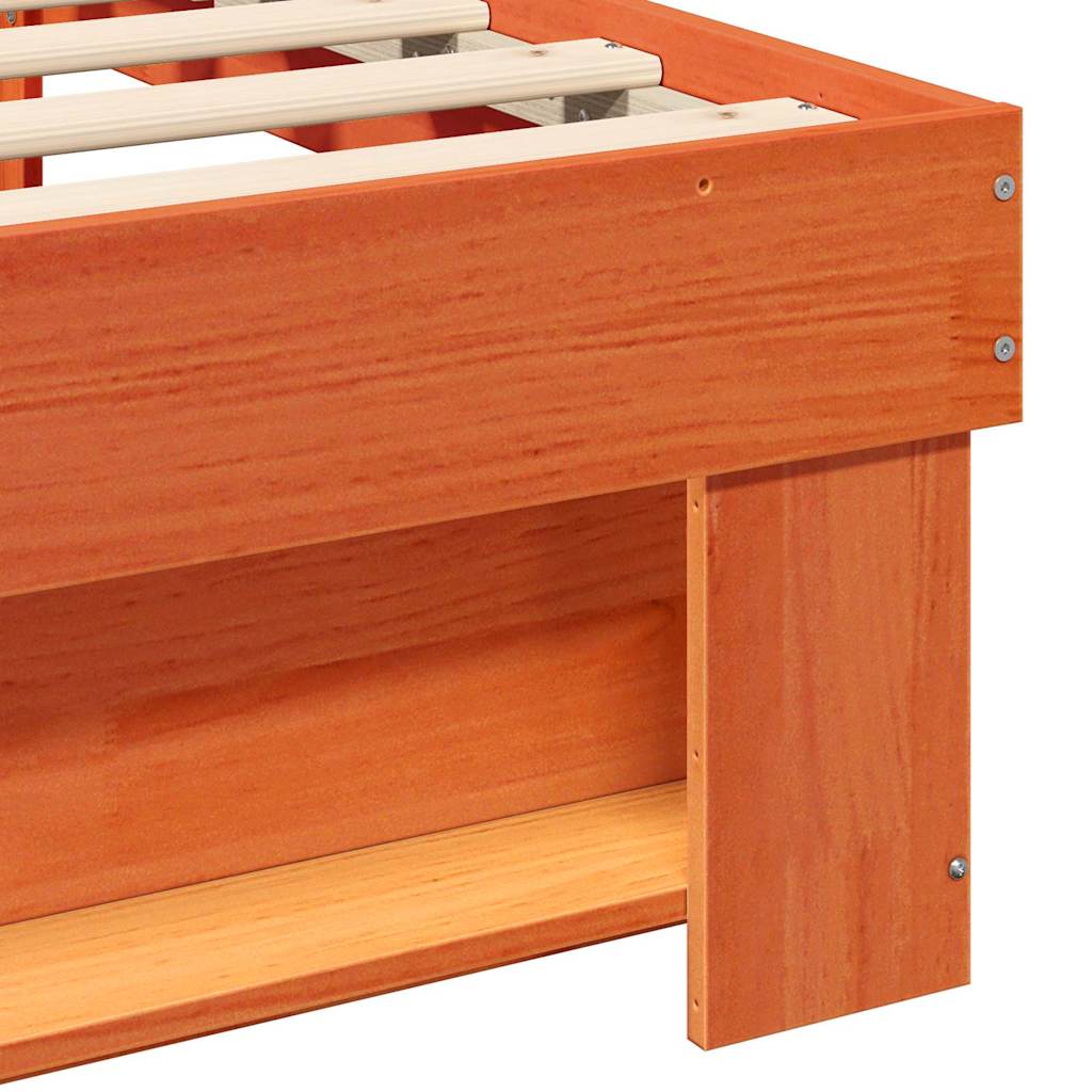 Bettrahmen mit Kopfteil Braun 200 x 200 cm Massives Kiefernholz