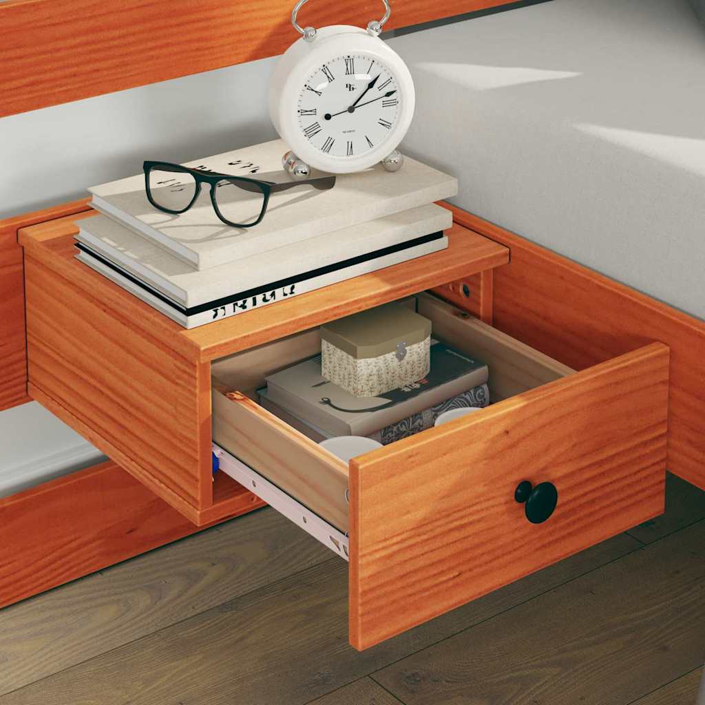 Bettrahmen mit Kopfteil Braun 150 x 200 cm Massives Kiefernholz