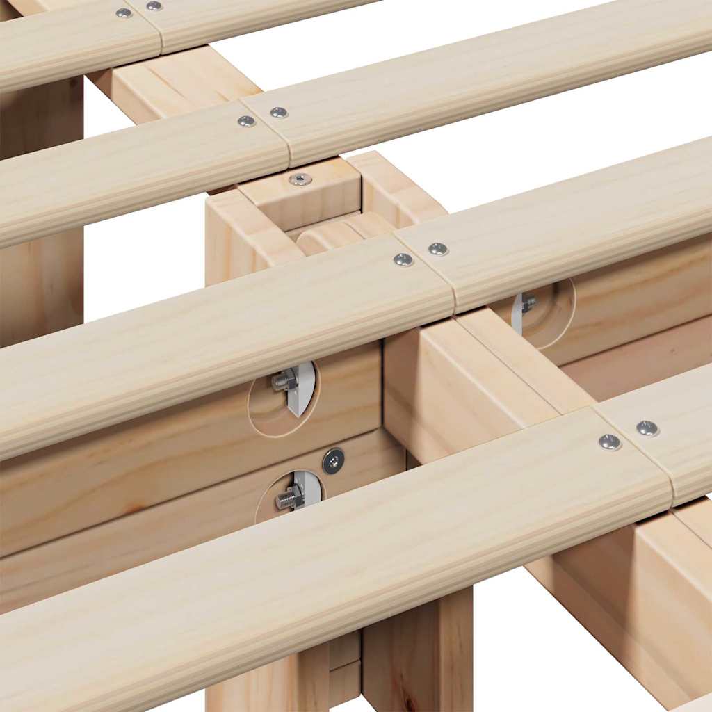 Bettrahmen Weiß 200 x 200 cm Massives Kiefernholz