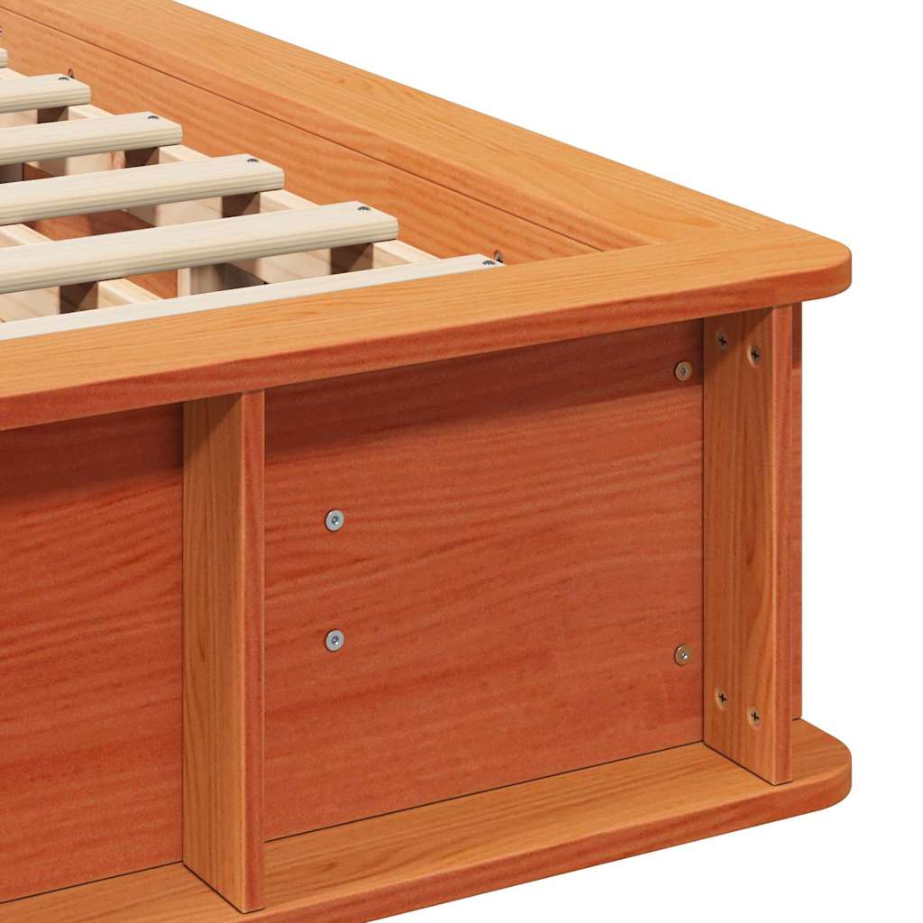 Bettrahmen Wachsbraun 150 x 200 cm Massives Kiefernholz