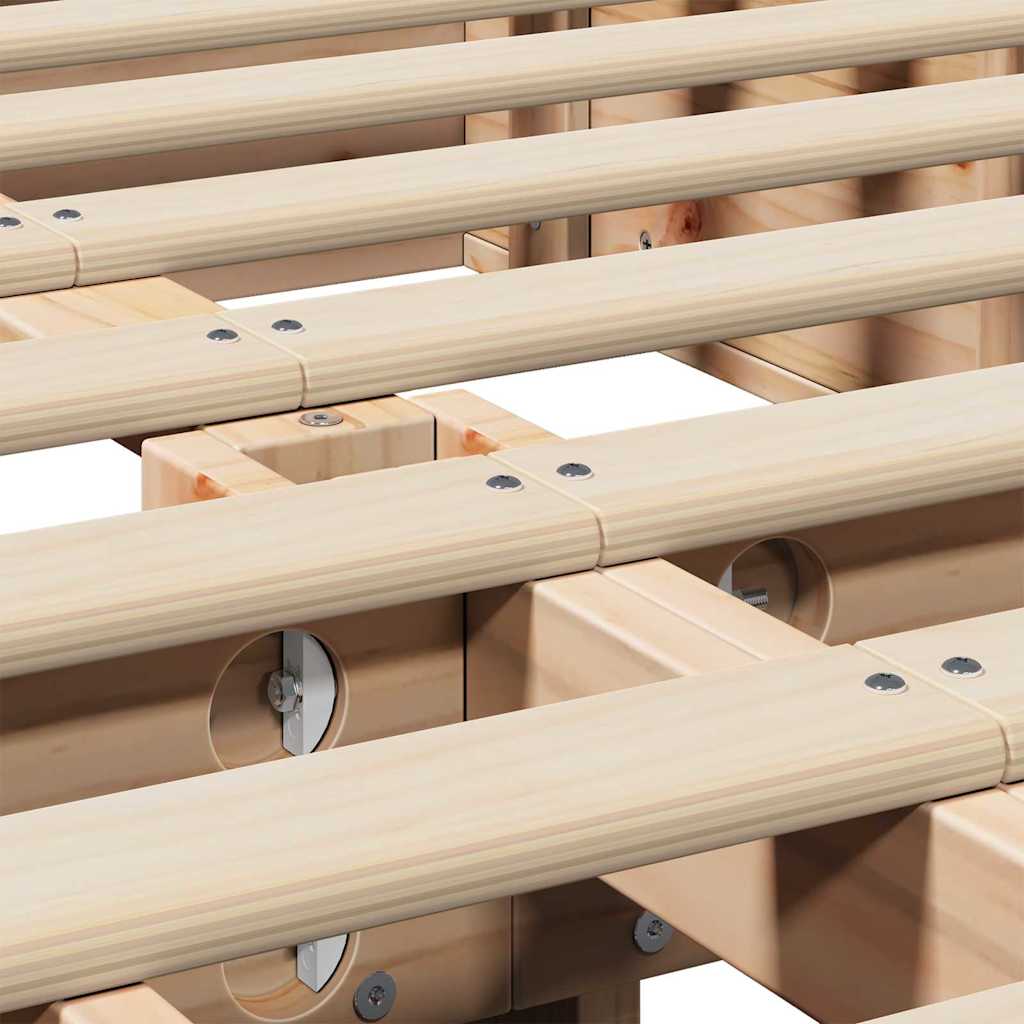 Bettrahmen Braun 120 x 200 cm Massives Kiefernholz