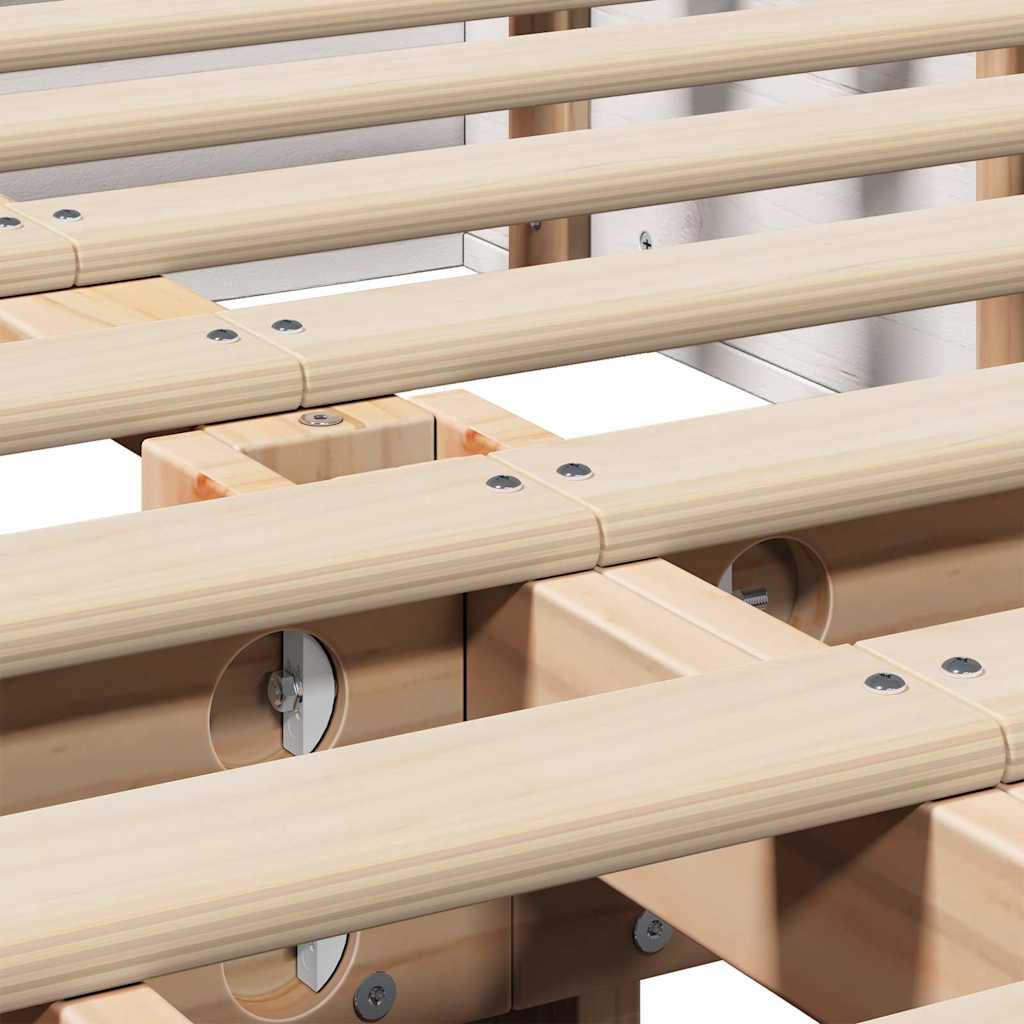 Bettrahmen Weiß 120 x 200 cm Massives Kiefernholz