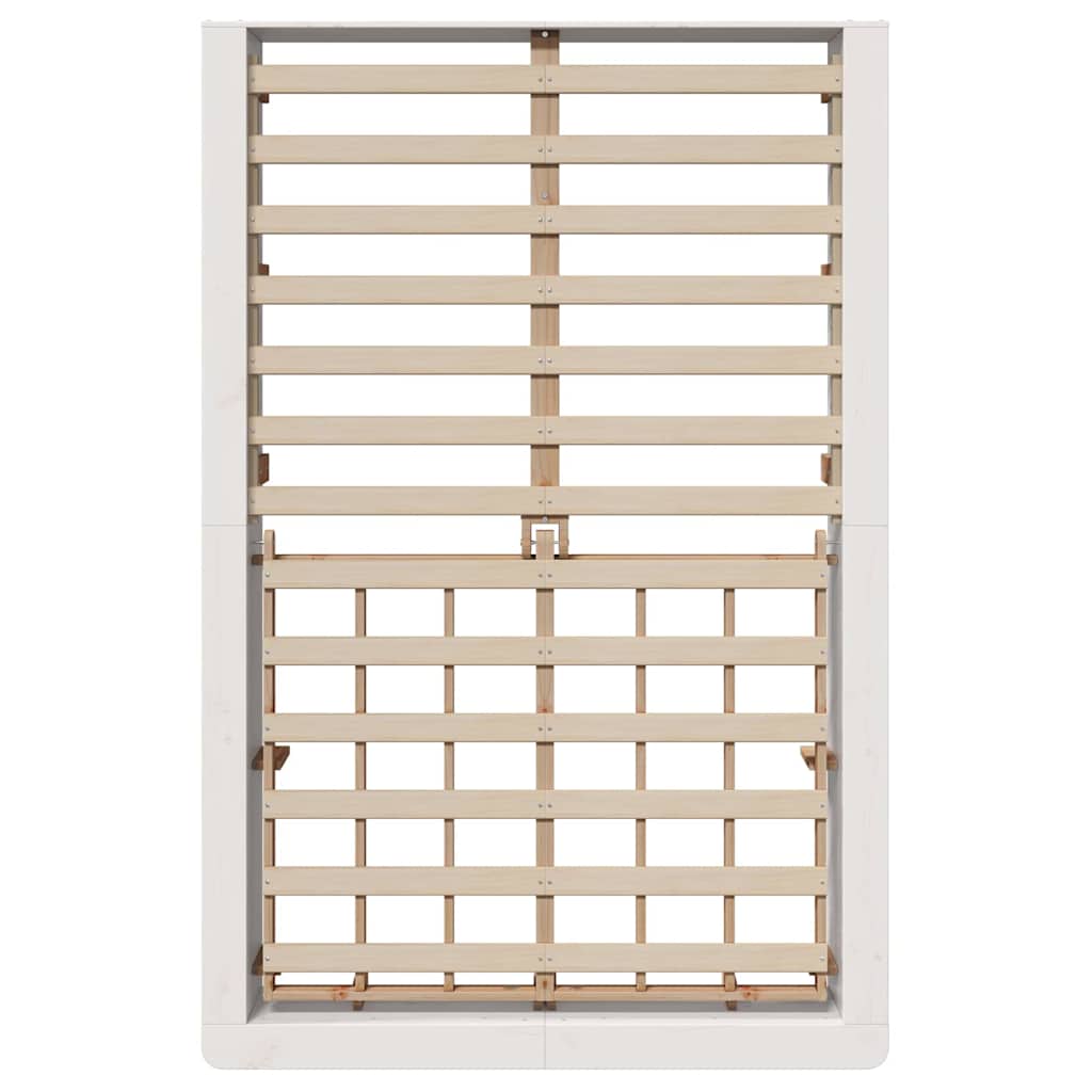 Bettrahmen Weiß 120 x 200 cm Massives Kiefernholz