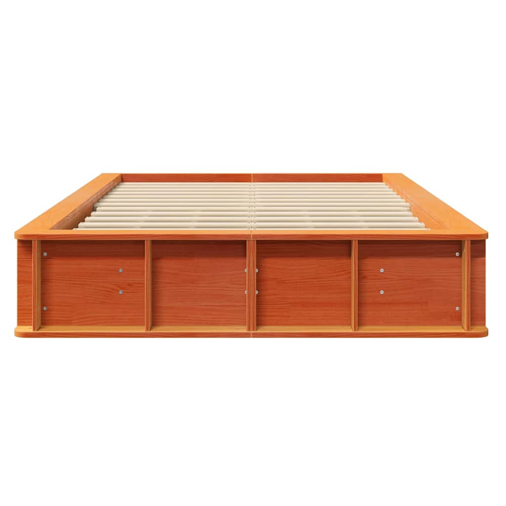 Bettrahmen Wachsbraun 120 x 200 cm Massives Kiefernholz