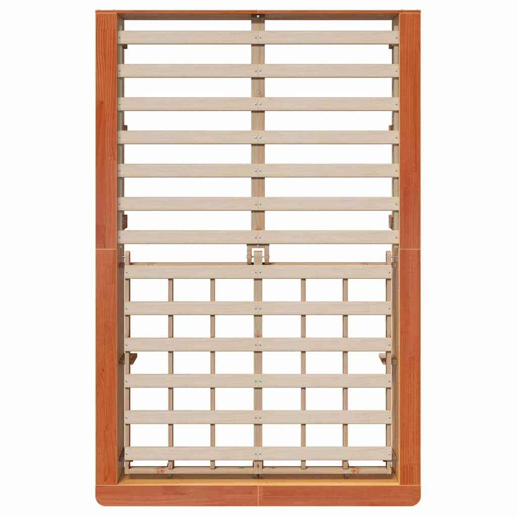 Bettrahmen Wachsbraun 120 x 200 cm Massives Kiefernholz