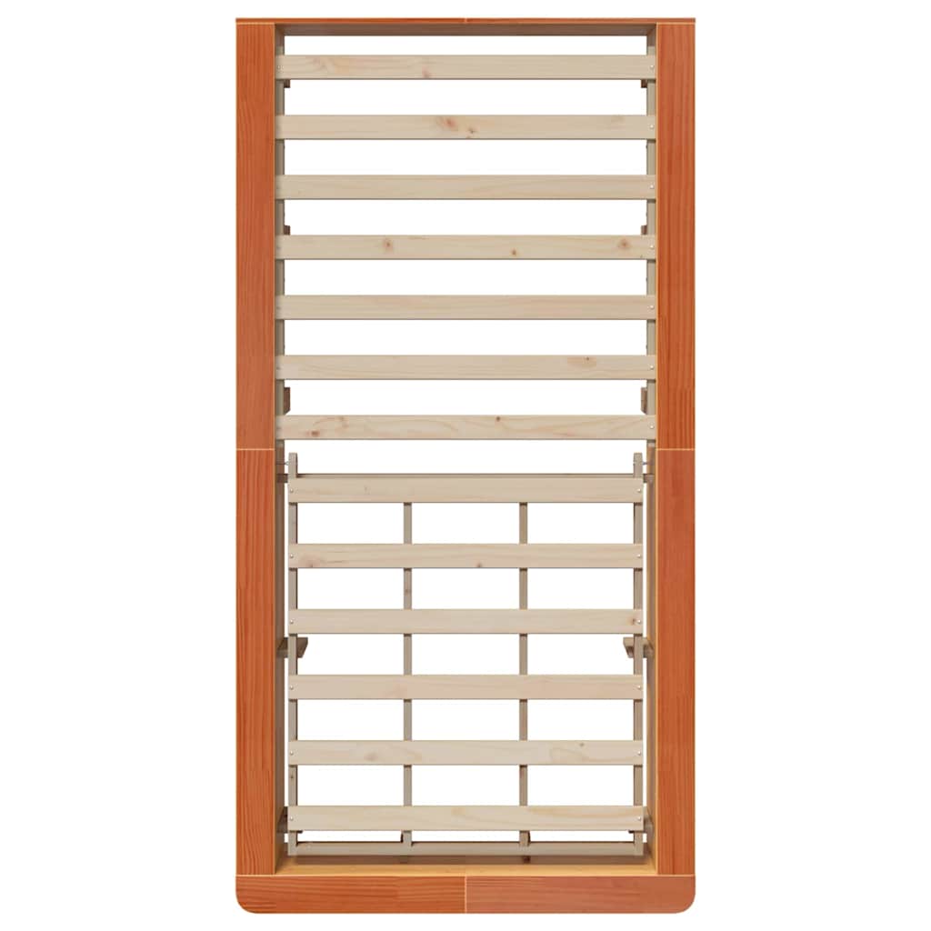 Bettrahmen Wachsbraun 80 x 200 cm Massives Kiefernholz