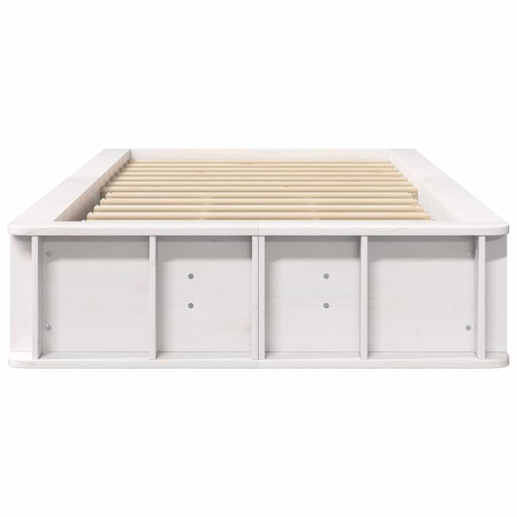 Bettrahmen Weiß 90 x 190 cm Massives Kiefernholz