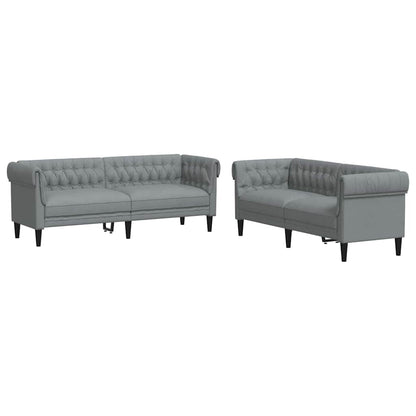 Wohnzimmer Couch 2 pcs Hellgrau Stoff