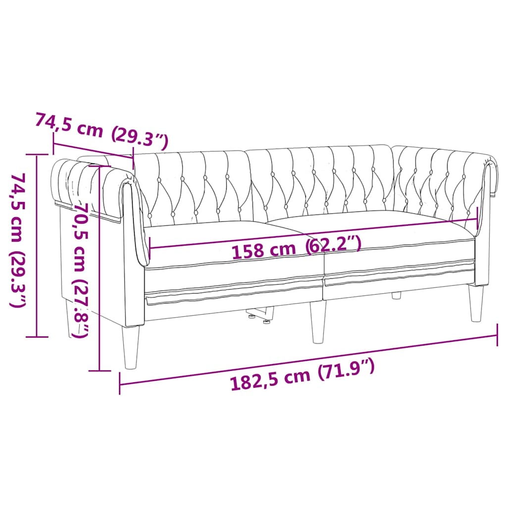 Wohnzimmer Couch 2 pcs Hellgrau Stoff