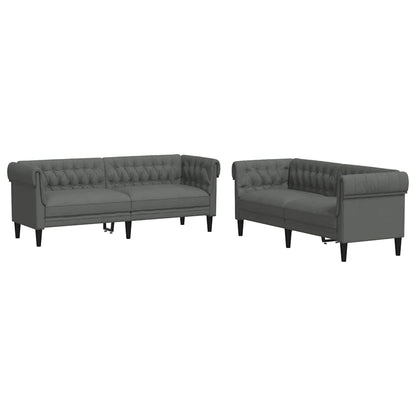 Wohnzimmer Couch 2 pcs Dunkelgrau Stoff