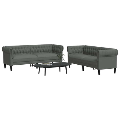 Wohnzimmer Couch 2 pcs Dunkelgrau Stoff