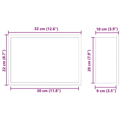 Duschnische Schwarz 30 x 20 x 9,5 cm Edelstahl