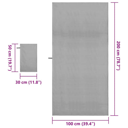 Sporthandtuch Set 2 pcs Dunkelgrau Stoff