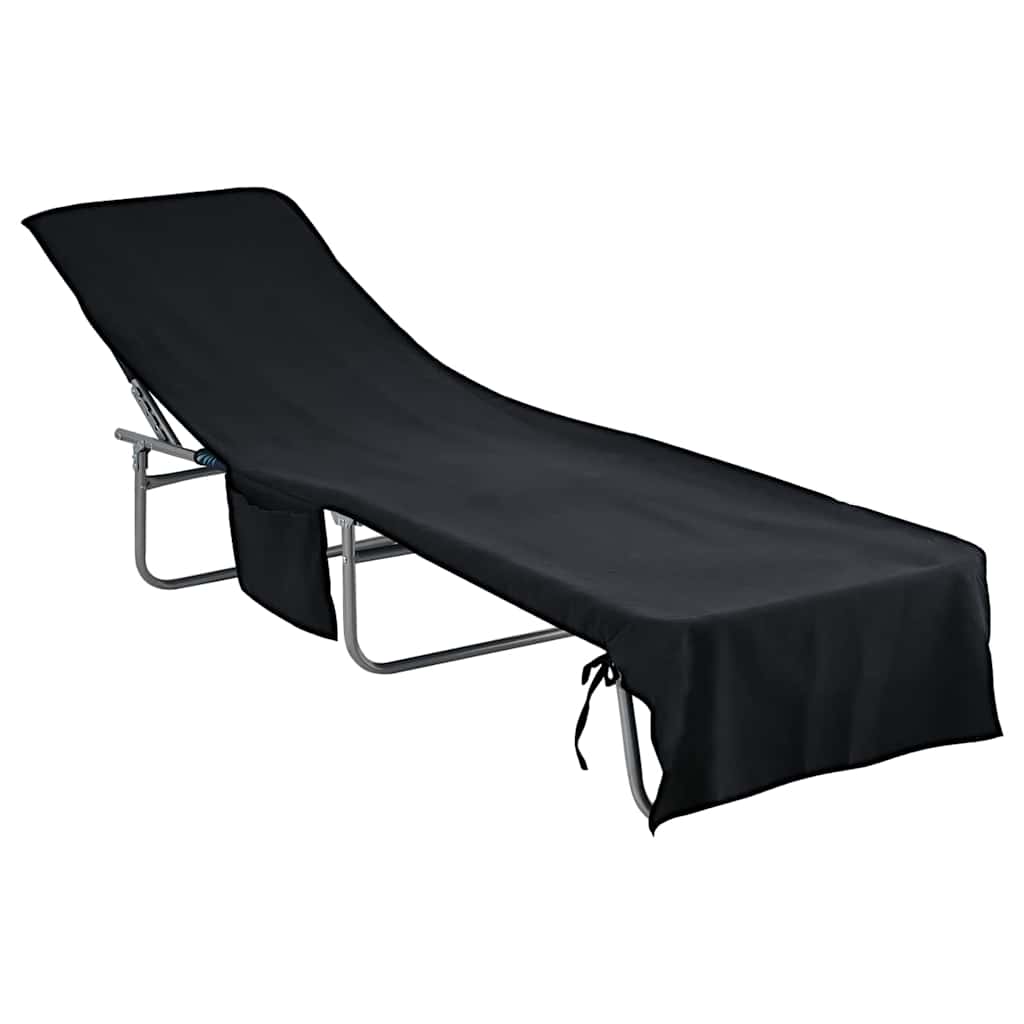 Sonnenliege-Tücher 2 pcs Schwarz 210 x 75 cm