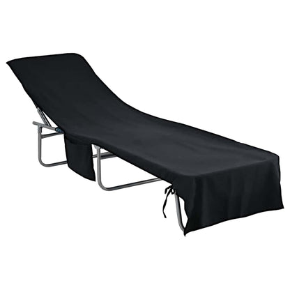 Sonnenliege-Tücher 2 pcs Schwarz 210 x 75 cm
