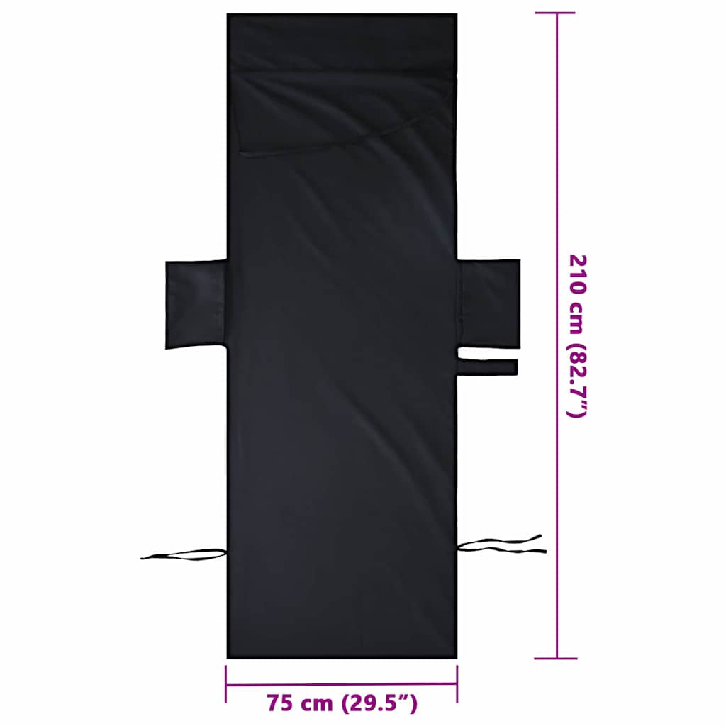 Sonnenliege-Tücher 2 pcs Schwarz 210 x 75 cm