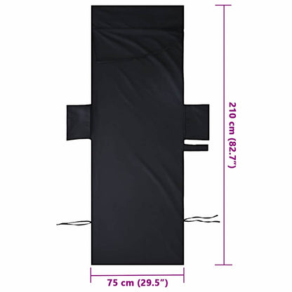 Sonnenliege-Tücher 2 pcs Schwarz 210 x 75 cm