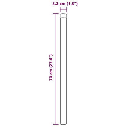 Zaunpfosten 2 pcs Grün 70 cm Pulverbeschichteter Stahl