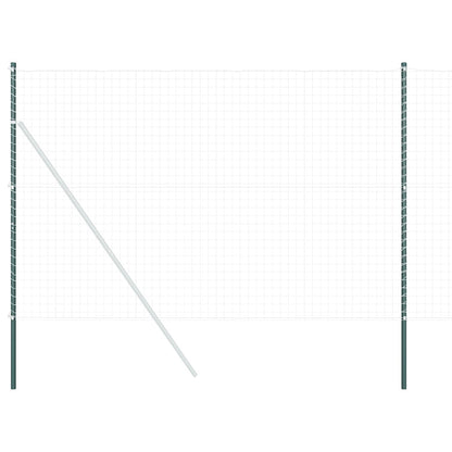 Zaunpfosten 2 pcs Grün Pulverbeschichteter Stahl
