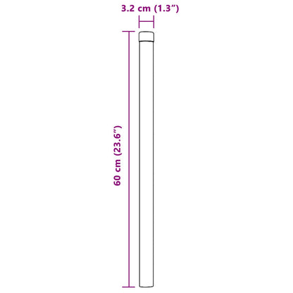 Zaunpfosten 12 pcs Grau 60 cm Pulverbeschichteter Stahl