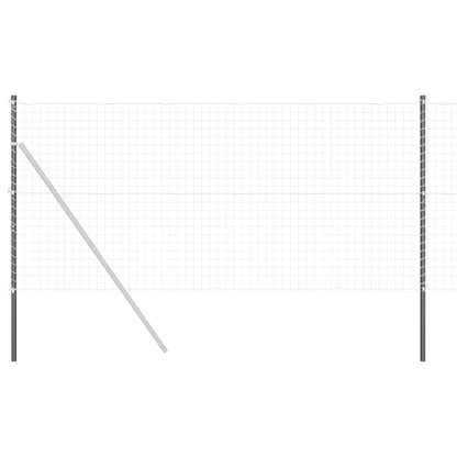 Zaunpfosten 2 pcs Grau Pulverbeschichteter Stahl