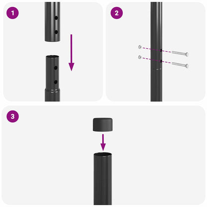 Zaunpfosten 12 pcs Grau Pulverbeschichteter Stahl