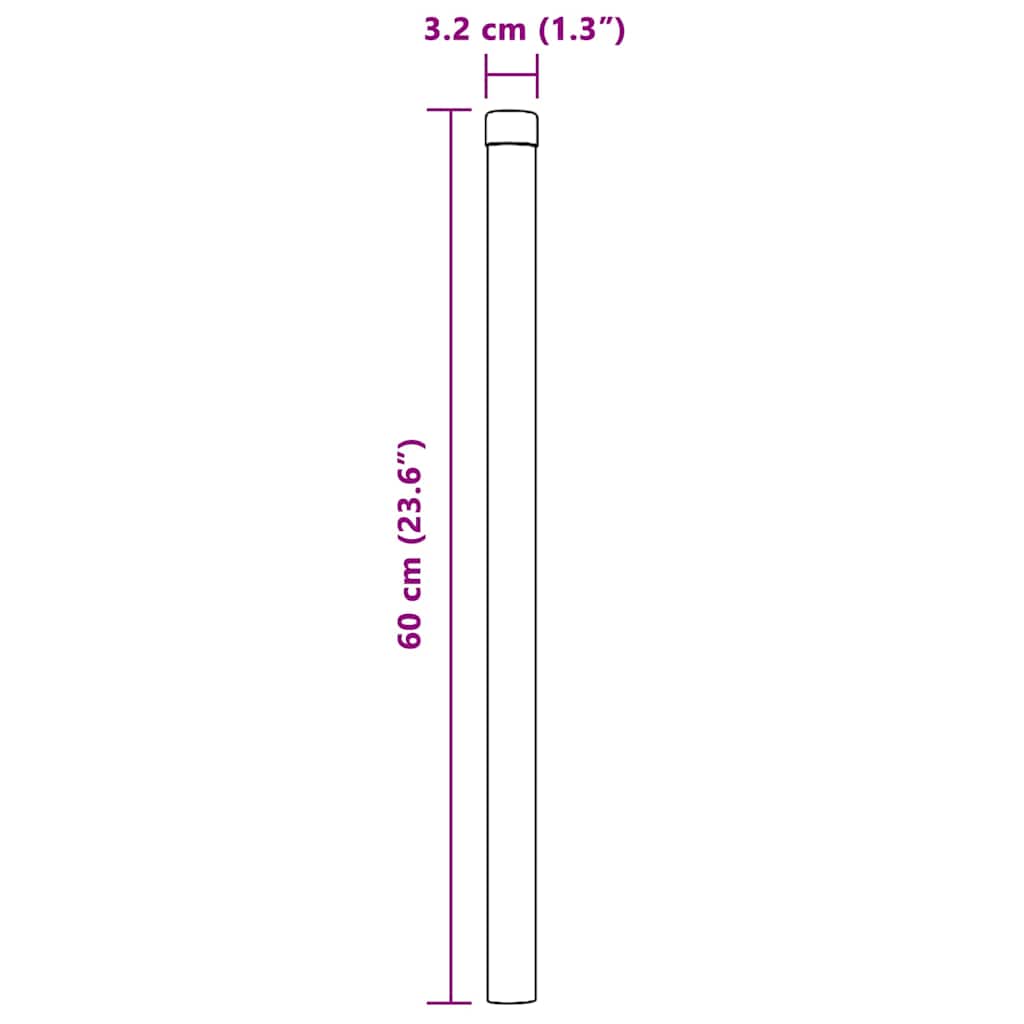 Zaunpfosten 12 pcs Silber 60 cm Pulverbeschichteter Stahl