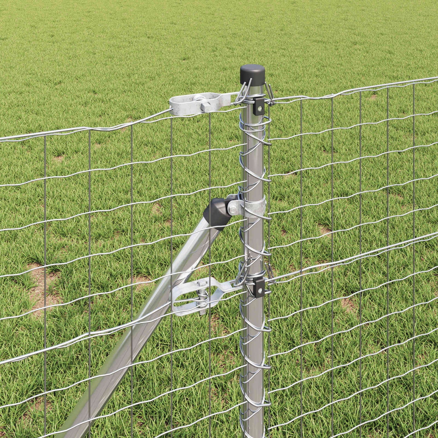 Zaunpfosten 12 pcs Silber 70 cm Pulverbeschichteter Stahl