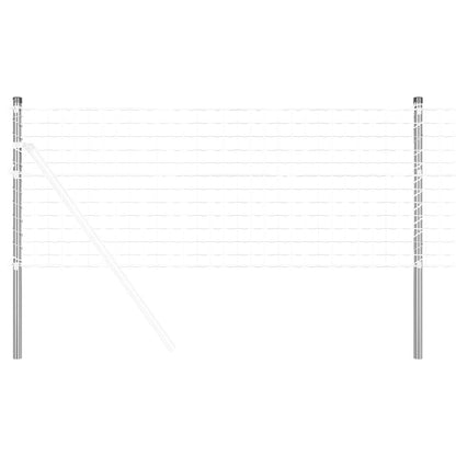 Zaunpfosten 2 pcs Silber 120 cm Pulverbeschichteter Stahl